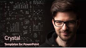  Presentation with math graph - Colorful theme enhanced with businessman with charts and graph backdrop and a wine colored foreground