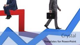  Presentation with growth - Audience pleasing presentation theme consisting of businessman-with-charts-of-growth backdrop and a light blue colored foreground