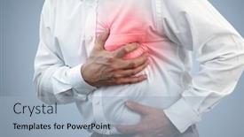  Presentation with heart attack - Presentation design enhanced with businessman-with-chest-pain-holding background and a light blue colored foreground