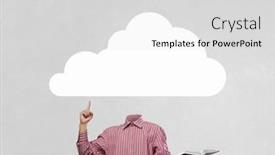  Presentation with cloud - Slide set featuring businessman-with-cloud-instead background and a light gray colored foreground