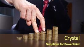  Presentation with us coins - Slide set featuring businessman with coins background and a tawny brown colored foreground