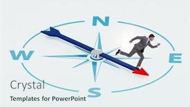  Presentation with compass - Slide deck with businessman-with-compass-looking background and a sky blue colored foreground