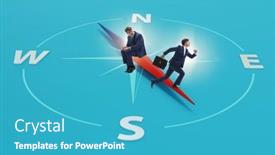  Presentation with compass - Slides featuring businessman-with-compass-looking background and a teal colored foreground