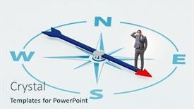  Presentation with compass - Theme having businessman-with-compass-looking background and a sky blue colored foreground