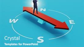  Presentation with compass - PPT theme enhanced with businessman-with-compass-looking background and a teal colored foreground