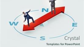  Presentation with direction - PPT layouts enhanced with businessman-with-compass-looking background and a sky blue colored foreground