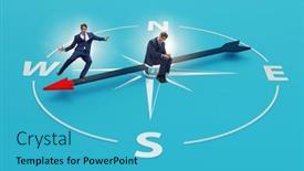  Presentation with compass - PPT theme with businessman-with-compass-looking background and a teal colored foreground