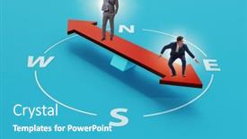 Presentation with compass - Theme consisting of businessman-with-compass-looking background and a teal colored foreground