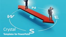  Presentation with compass - Slide set consisting of businessman-with-compass-looking background and a teal colored foreground