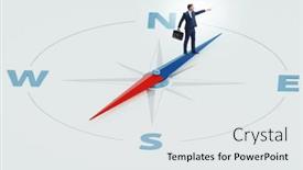  Presentation with compass - Presentation consisting of businessman-with-compass-looking background and a sky blue colored foreground