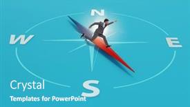  Presentation with compass - Presentation theme with businessman-with-compass-looking background and a teal colored foreground