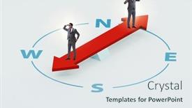  Presentation with compass - Presentation design enhanced with businessman-with-compass-looking background and a sky blue colored foreground