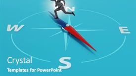  Presentation with compass - Slides featuring businessman-with-compass-looking background and a teal colored foreground