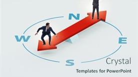  Presentation with compass - Presentation featuring businessman-with-compass-looking background and a sky blue colored foreground