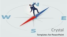  Presentation with compass - Slide set consisting of businessman-with-compass-looking background and a sky blue colored foreground