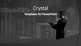  Presentation with schematic - PPT theme enhanced with businessman with computer tablet schematic background business and office concept background and a dark gray colored foreground