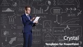  Presentation with schematic - Amazing slide set having businessman with computer tablet schematic background business and office concept backdrop and a dark gray colored foreground