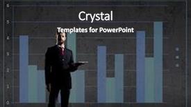  Presentation with diagram - Beautiful slide set featuring businessman with computer tablet standing over column diagram background business office career job concept backdrop and a dark gray colored foreground