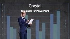  Presentation with diagram - Amazing slide deck having businessman with computer tablet standing on a column diagram background business office career job concept backdrop and a dark gray colored foreground