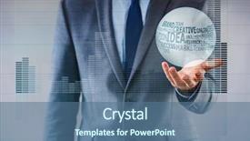  Presentation with crystal ball - Theme with businessman with crystal ball background and a ocean colored foreground