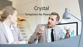  Presentation with tea cup - Presentation enhanced with businessman with cup of tea background and a  colored foreground