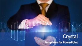  Presentation with dna - Amazing PPT theme having businessman with dna concept backdrop and a ocean colored foreground