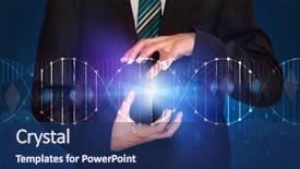  Presentation with dna - Presentation having businessman with dna concept background and a ocean colored foreground