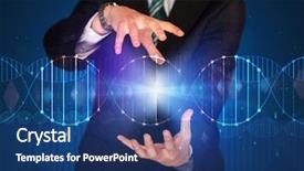  Presentation with dna - Slide set featuring businessman with dna concept background and a ocean colored foreground