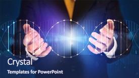  Presentation with dna - Slide set featuring businessman with dna concept background and a navy blue colored foreground