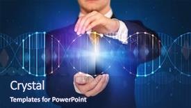  Presentation with dna - Presentation having businessman with dna concept background and a ocean colored foreground