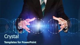  Presentation with dna - Beautiful theme featuring businessman with dna concept backdrop and a ocean colored foreground