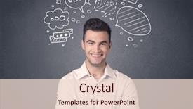  Presentation with hate speech raging hatred - Audience pleasing presentation theme consisting of businessman with drawn speech bubble backdrop and a lemonade colored foreground