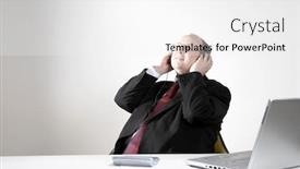  Presentation with relaxing - Presentation featuring businessman-with-earphones-relaxing background and a white colored foreground
