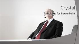  Presentation with relaxing - Cool new presentation design with businessman-with-earphones-relaxing backdrop and a white colored foreground