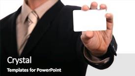  Presentation with smart card - Amazing PPT theme having businessman with empty card backdrop and a black colored foreground
