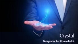  Presentation with economic - Beautiful PPT theme featuring businessman-with-empty-hand backdrop and a navy blue colored foreground