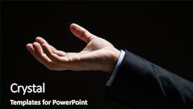  Presentation with black-people - Audience pleasing PPT theme consisting of businessman with empty hand backdrop and a black colored foreground