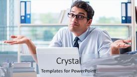  Presentation with ways working - Amazing PPT layouts having businessman with excessive work paperwork backdrop and a  colored foreground