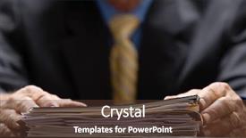  Presentation with files - Audience pleasing slide set consisting of businessman with files backdrop and a tawny brown colored foreground