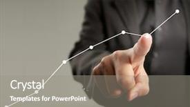  Presentation with in financial action - PPT theme consisting of businessman with financial symbols coming background and a gray colored foreground