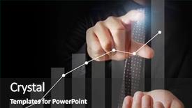  Presentation with financial - Presentation theme having businessman with financial symbols coming background and a  colored foreground