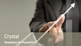  Presentation with financial - Presentation theme featuring businessman with financial symbols coming background and a  colored foreground