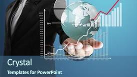  Presentation with financial - Amazing PPT layouts having businessman with financial symbols coming backdrop and a ocean colored foreground