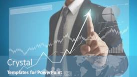  Presentation with financial - Theme consisting of businessman-with-financial-symbols-coming background and a teal colored foreground