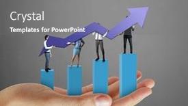  Presentation with financial - Audience pleasing PPT theme consisting of businessman-with-financial-symbols-coming backdrop and a gray colored foreground