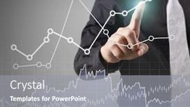  Presentation with financial - Beautiful theme featuring businessman-with-financial-symbols-coming backdrop and a gray colored foreground