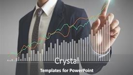  Presentation with financial - Colorful slide deck enhanced with businessman-with-financial-symbols-coming backdrop and a dark gray colored foreground