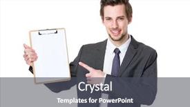  Presentation with 7 point bullet list - Theme having businessman with finger point wot background and a  colored foreground