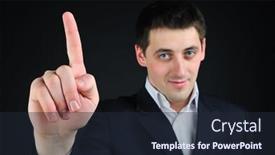  Presentation with finger - Slides consisting of businessman-with-finger-up background and a wine colored foreground