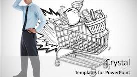  Presentation with head - Presentation design consisting of businessman with hand on head background and a light gray colored foreground